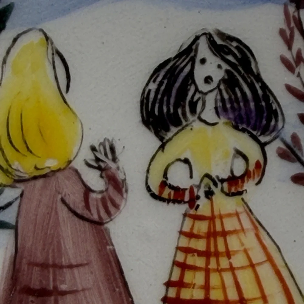 Arabia Suomi Finlandia Vintage Hand Painted Ceramic Trinket Dish Teabag Rest